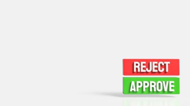 Yeşil Onayla ve Kırmızı Reddet Resim 3d Hazırlama.