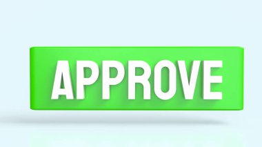 Beyaz arkaplan 3d Hazırlamada Yeşil Onay.