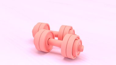 Pembe Davullar Spor veya Sağlık Konsepti 3D Hazırlama.