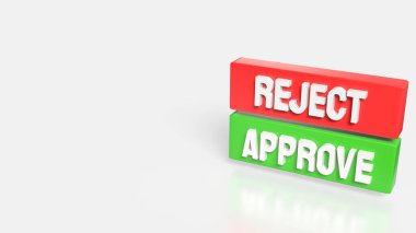 Yeşil Onayla ve Kırmızı Reddet Resim 3d Hazırlama.
