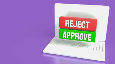 Yeşil Onayla ve Kırmızı Reddet Resim 3d Hazırlama.