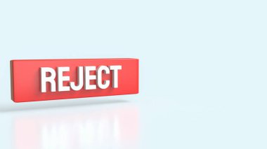 Beyaz arkaplanda Kırmızı Reddet 3d Hazırlama.