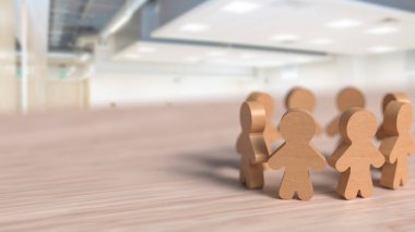 Ahşap İnsan Takım Konsepti 3D Hazırlama