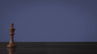  İş Konsepti 3D Hazırlama için Kara Su Üzerine Ahşap Kral.