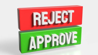 Yeşil Onayla ve Kırmızı Reddet Resim 3d Hazırlama.