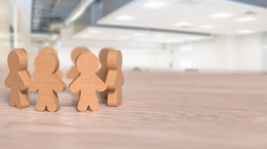 Ahşap İnsan Takım Konsepti 3D Hazırlama