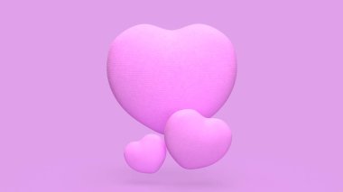 Aşk ya da romantizm için Pembe Kalp 3D Hazırlama.