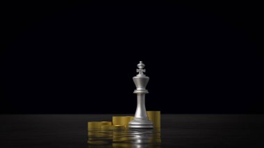 Kral ve madeni paralar İş Konsepti 3D Hazırlama için Karadeniz 'de.