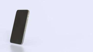 İş veya teknoloji konsepti 3d oluşturma için beyaz arkaplan üzerinde akıllı telefon