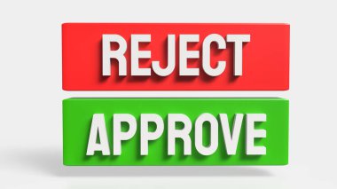 Yeşil Onayla ve Kırmızı Reddet Resim 3d Hazırlama.
