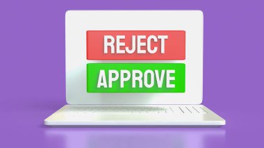 Yeşil Onayla ve Kırmızı Reddet Resim 3d Hazırlama.