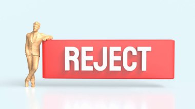 Beyaz arkaplanda Kırmızı Reddet 3d Hazırlama.