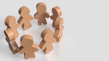 Ahşap İnsan Takım Konsepti 3D Hazırlama