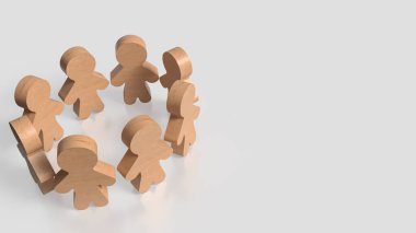 Ahşap İnsan Takım Konsepti 3D Hazırlama