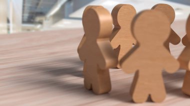 Ahşap İnsan Takım Konsepti 3D Hazırlama