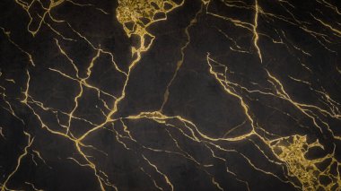 Desen için Siyah Altın Mermer Arkaplan 3d Hazırlama.