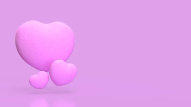 Aşk ya da romantizm için Pembe Kalp 3D Hazırlama.