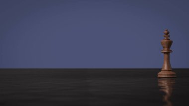  İş Konsepti 3D Hazırlama için Kara Su Üzerine Ahşap Kral.