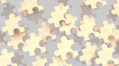 Yapboz işi, bir şirketin farklı parçalarını ya da stratejisini temsil eder. Yapboz parçaları gibi bir araya gelerek tam bir tablo oluşturur..