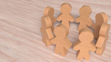 Ahşap İnsan Takım Konsepti 3D Hazırlama