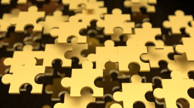 Yapboz işi, bir şirketin farklı parçalarını ya da stratejisini temsil eder. Yapboz parçaları gibi bir araya gelerek tam bir tablo oluşturur..