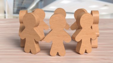 Ahşap İnsan Takım Konsepti 3D Hazırlama