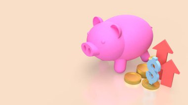 Piggy Bank ve İş Konsepti 3D Hazırlama.