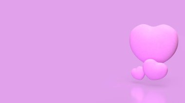 Aşk ya da romantizm için Pembe Kalp 3D Hazırlama.