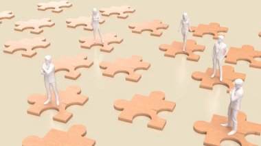 Yapboz işi, bir şirketin farklı parçalarını ya da stratejisini temsil eder. Yapboz parçaları gibi bir araya gelerek tam bir tablo oluşturur..