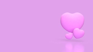 Aşk ya da romantizm için Pembe Kalp 3D Hazırlama.