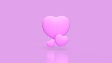 Aşk ya da romantizm için Pembe Kalp 3D Hazırlama.