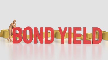 İş Konsepti 3D Hazırlama için tahvil verimi ve madeni paralar.