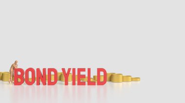 İş Konsepti 3D Hazırlama için tahvil verimi ve madeni paralar.