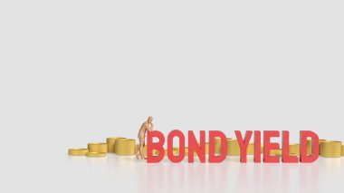 İş Konsepti 3D Hazırlama için tahvil verimi ve madeni paralar.