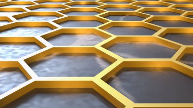 Soyut Arı Kovanı ve Siyah Mermer Konsept 3d Hazırlama