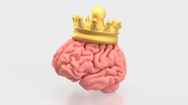 Bilim ya da tıp konsepti için beyin ve altın kaplama