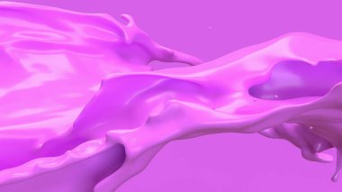 Soyut arkaplan resmi 3d oluşturma için pembe sıvı sıçrama.