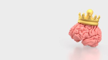 Bilim ya da tıp konsepti için beyin ve altın kaplama