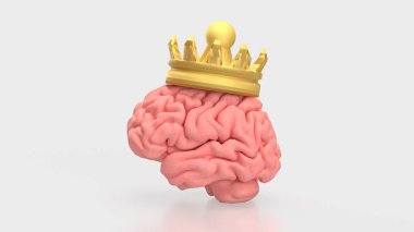 Bilim ya da tıp konsepti için beyin ve altın kaplama