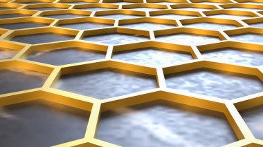 Soyut Arı Kovanı ve Siyah Mermer Konsept 3d Hazırlama