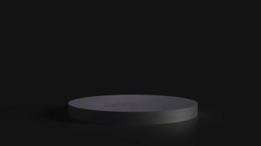 Reklamcılık için siyah podyum veya 3d Sunum konsepti.