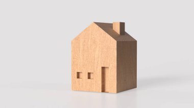 Mülkiyet veya Bina Konsepti 3D Yapılandırma için Beyaz Arkaplan