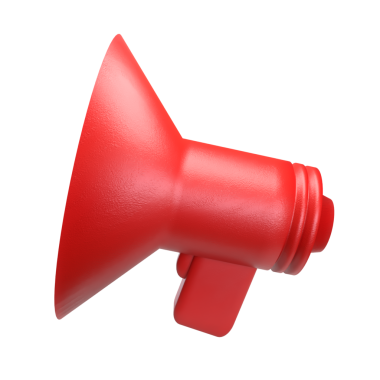 Pod oyuncuları veya sosyal medya 3d oluşturma için megafon png.
