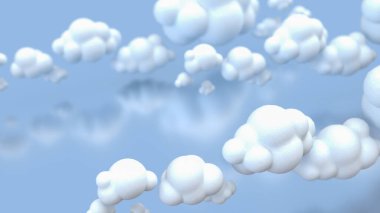 Eko veya teknoloji konsepti 3D oluşturma için Mavi Arkaplanda Bulut.