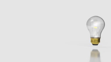 Fikir veya İş Konsepti 3d oluşturma için beyaz arkaplan üzerindeki ampul