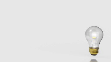 Fikir veya İş Konsepti 3d oluşturma için beyaz arkaplan üzerindeki ampul