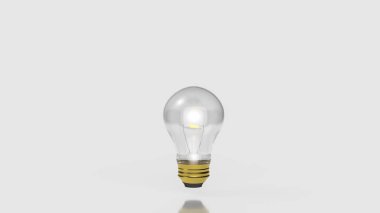 Fikir veya İş Konsepti 3d oluşturma için beyaz arkaplan üzerindeki ampul