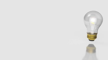 Fikir veya İş Konsepti 3d oluşturma için beyaz arkaplan üzerindeki ampul