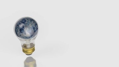 Dünya 'nın siyah arkaplanda ampulü ya da 3d enerji konsepti oluşturulması.