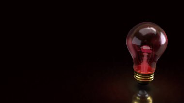 Kırmızı ampul ya da eğitim ya da 3 boyutlu fikir oluşturma.